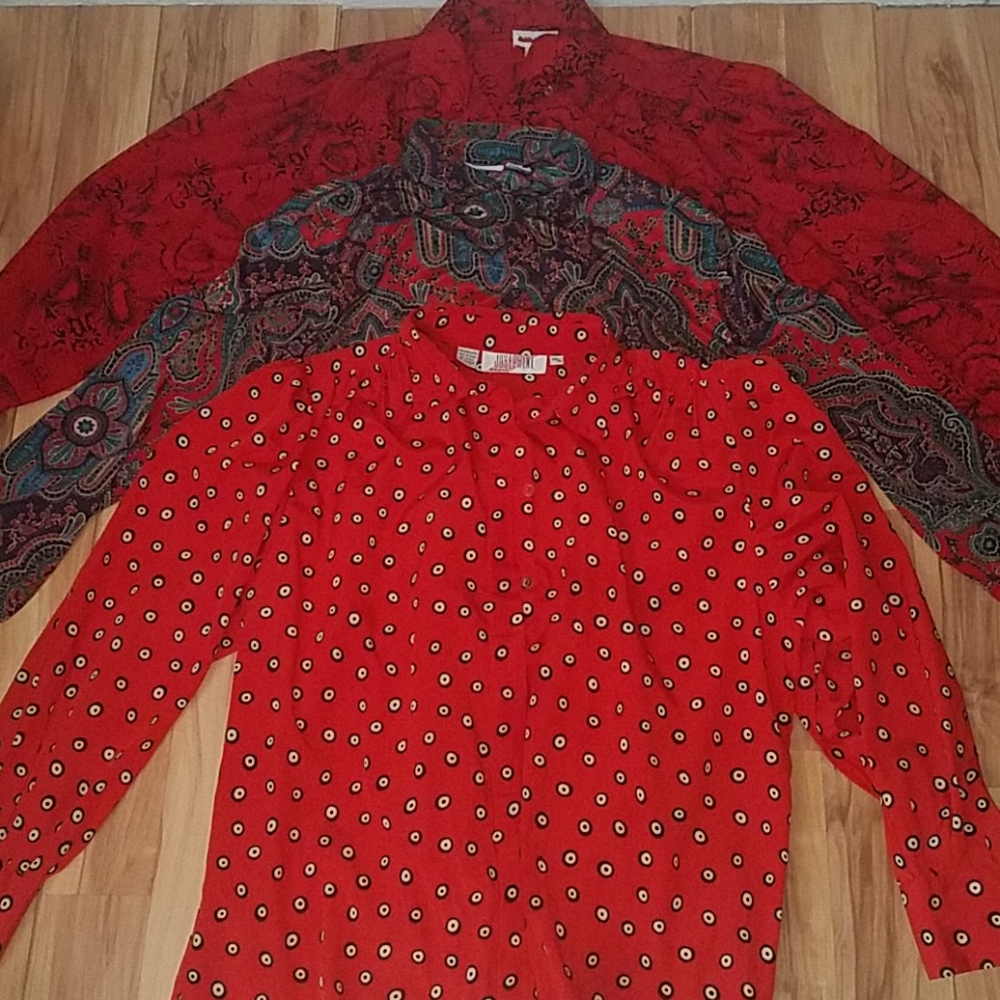 Vintage Blouse Lot Three Dressy 80s Blouses